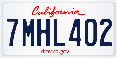 CA license plate 7MHL402