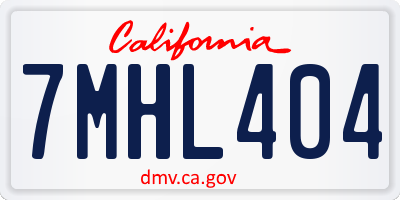 CA license plate 7MHL404