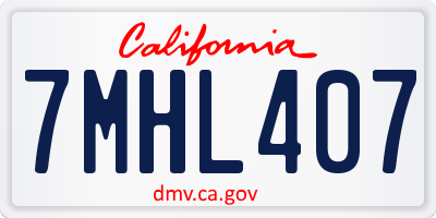 CA license plate 7MHL407