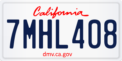 CA license plate 7MHL408