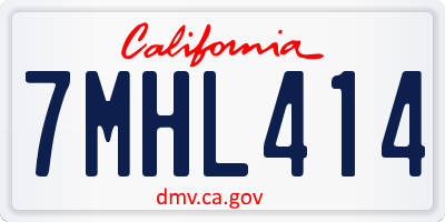 CA license plate 7MHL414