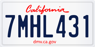 CA license plate 7MHL431