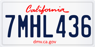CA license plate 7MHL436