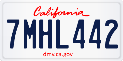 CA license plate 7MHL442