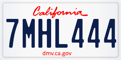 CA license plate 7MHL444