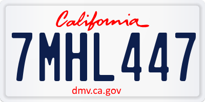 CA license plate 7MHL447