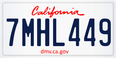CA license plate 7MHL449