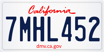 CA license plate 7MHL452