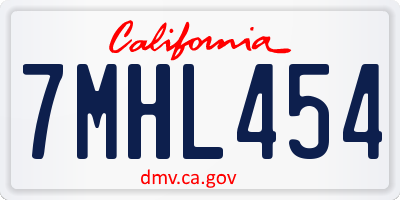 CA license plate 7MHL454