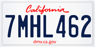 CA license plate 7MHL462