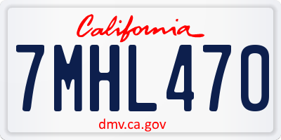CA license plate 7MHL470