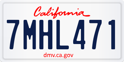 CA license plate 7MHL471