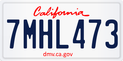 CA license plate 7MHL473