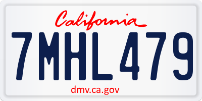 CA license plate 7MHL479