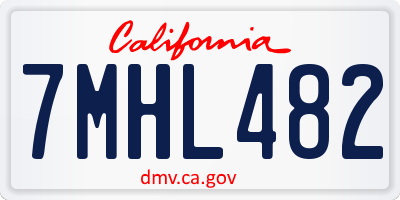 CA license plate 7MHL482