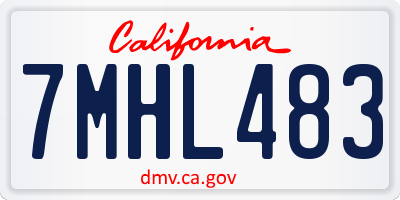CA license plate 7MHL483