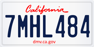 CA license plate 7MHL484
