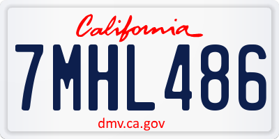 CA license plate 7MHL486