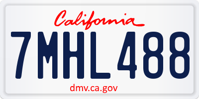 CA license plate 7MHL488