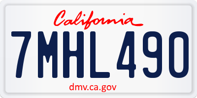 CA license plate 7MHL490