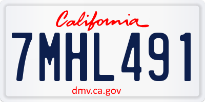 CA license plate 7MHL491