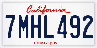 CA license plate 7MHL492