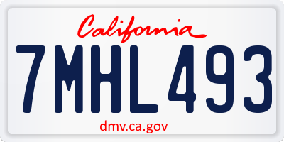 CA license plate 7MHL493