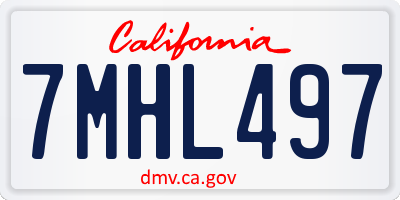 CA license plate 7MHL497