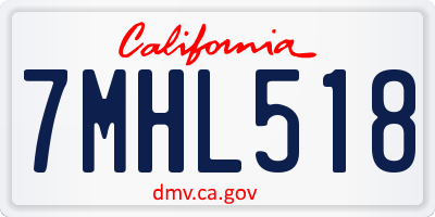 CA license plate 7MHL518