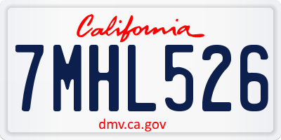CA license plate 7MHL526