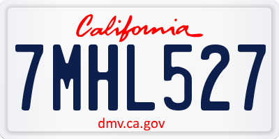 CA license plate 7MHL527