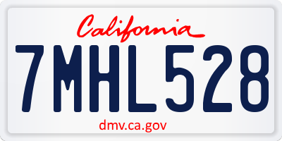 CA license plate 7MHL528