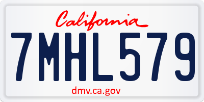 CA license plate 7MHL579