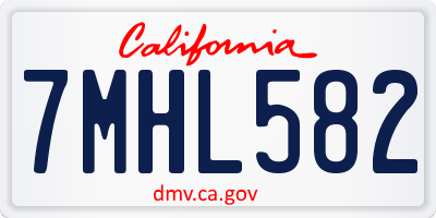 CA license plate 7MHL582