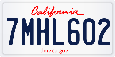 CA license plate 7MHL602