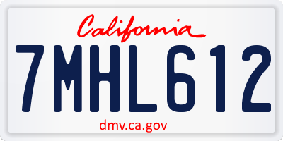 CA license plate 7MHL612