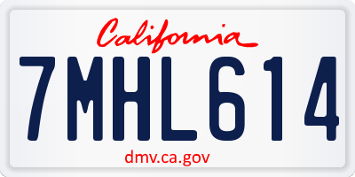 CA license plate 7MHL614