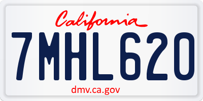 CA license plate 7MHL620