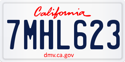 CA license plate 7MHL623