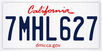 CA license plate 7MHL627