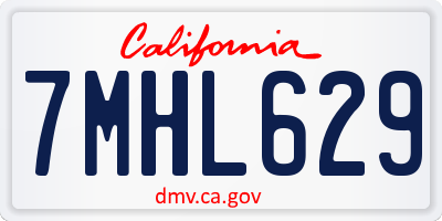 CA license plate 7MHL629