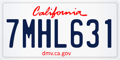 CA license plate 7MHL631