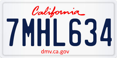 CA license plate 7MHL634