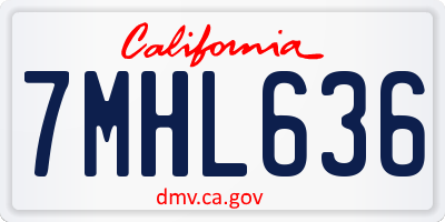 CA license plate 7MHL636