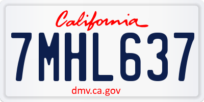 CA license plate 7MHL637