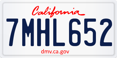 CA license plate 7MHL652