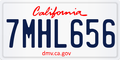 CA license plate 7MHL656
