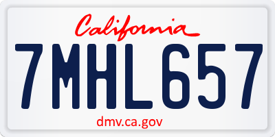 CA license plate 7MHL657