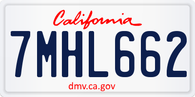 CA license plate 7MHL662