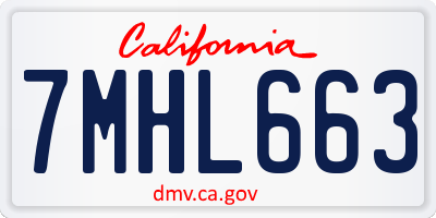 CA license plate 7MHL663